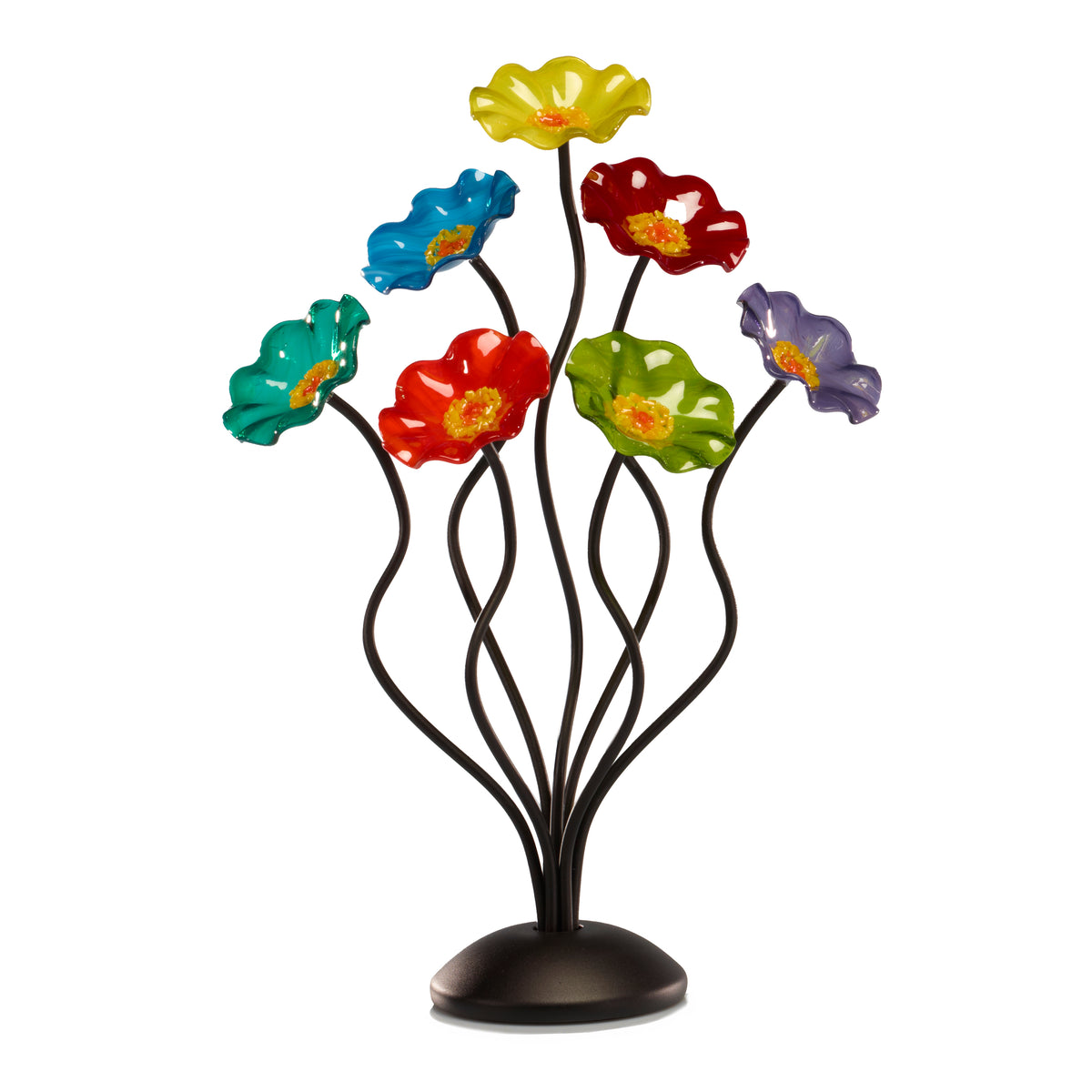 Glass Flower Garden of 10 Rainbow Colors – Glass Flowers by Scott Johnson