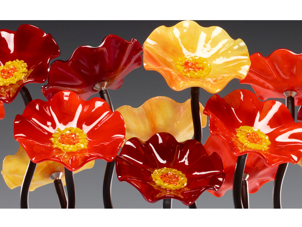 Floor Standing Cluster - Glass Flowers by Scott Johnson