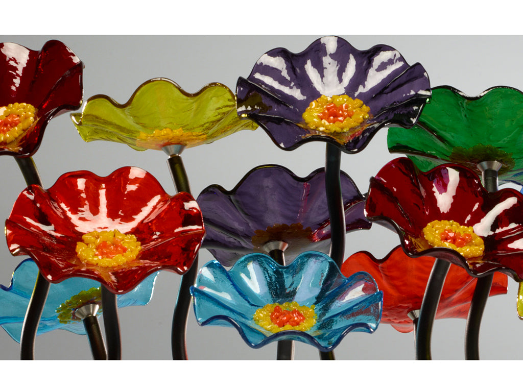 Prism Wall 5 Bouquet: A Spectrum of Glass Floral Elegance