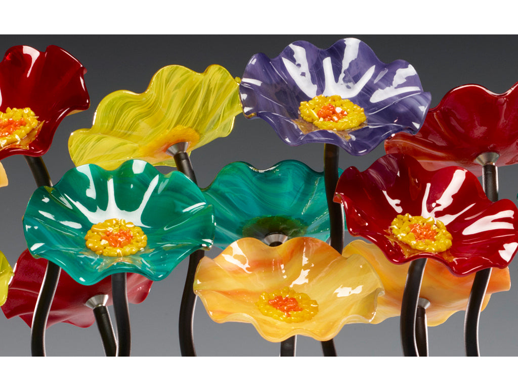 Floor Standing Cluster - Glass Flowers by Scott Johnson