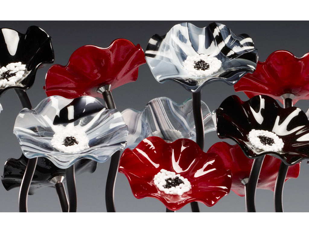Floor Standing Cluster - Glass Flowers by Scott Johnson