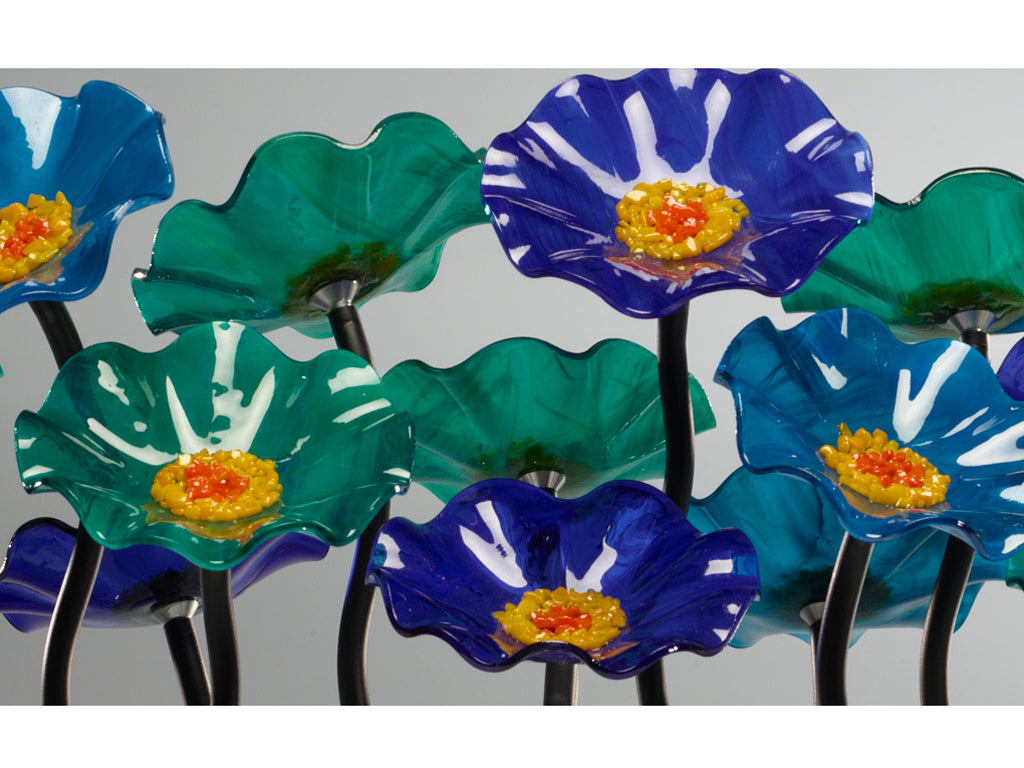 Floor Standing Cluster - Glass Flowers by Scott Johnson