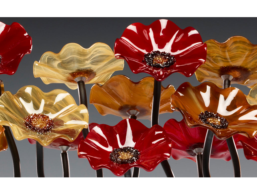 Floor Standing Cluster - Glass Flowers by Scott Johnson