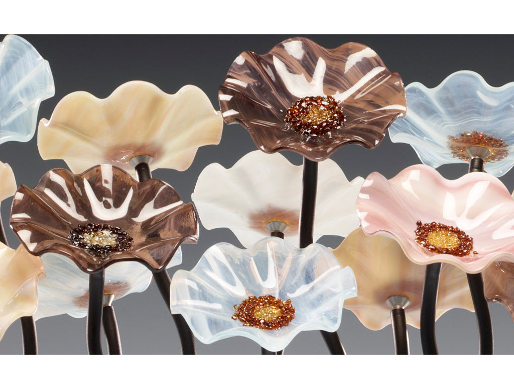 Floor Standing Cluster - Glass Flowers by Scott Johnson