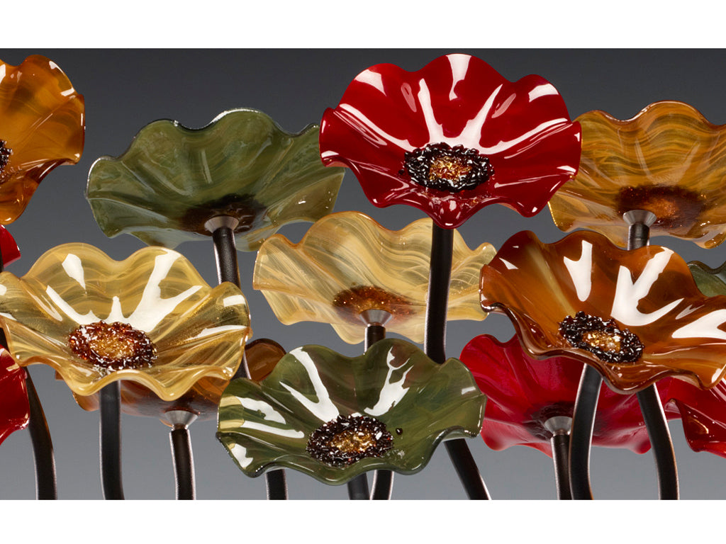 Floor Standing Cluster - Glass Flowers by Scott Johnson