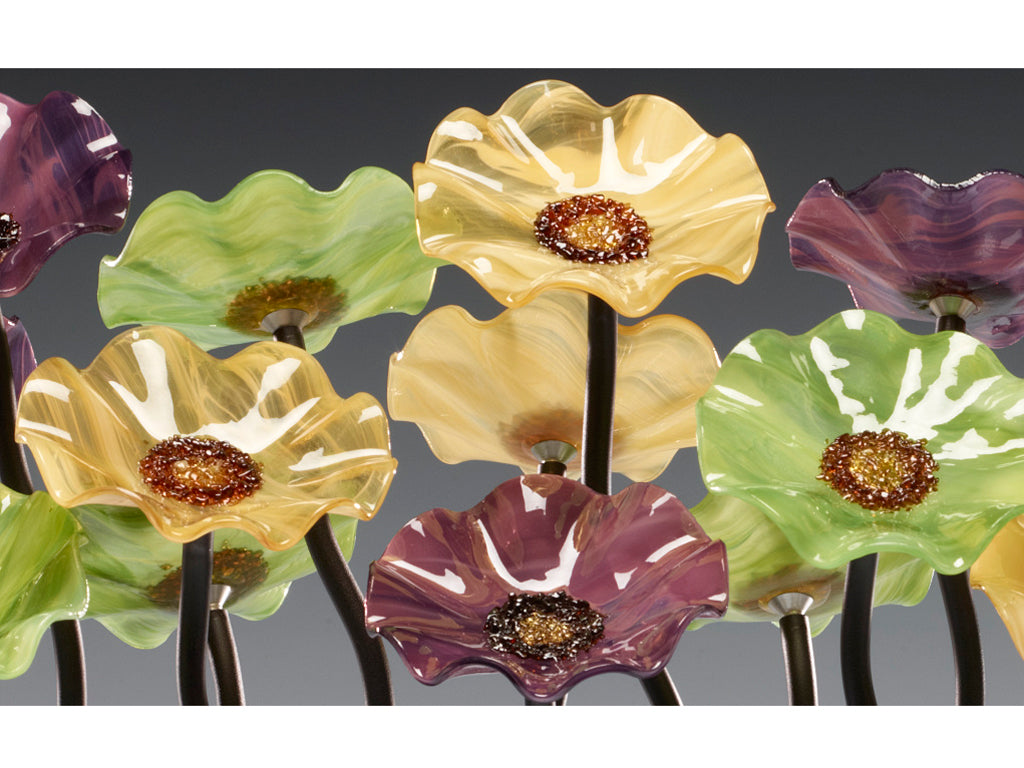 Floor Standing Cluster - Glass Flowers by Scott Johnson
