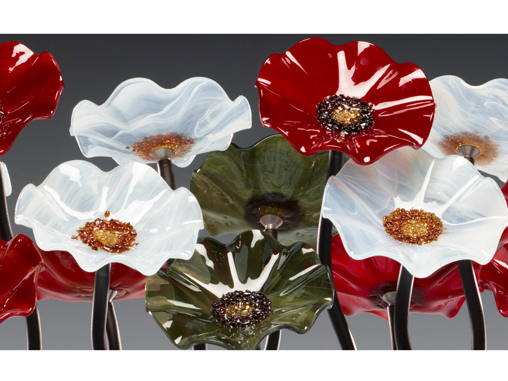 Floor Standing Cluster - Glass Flowers by Scott Johnson