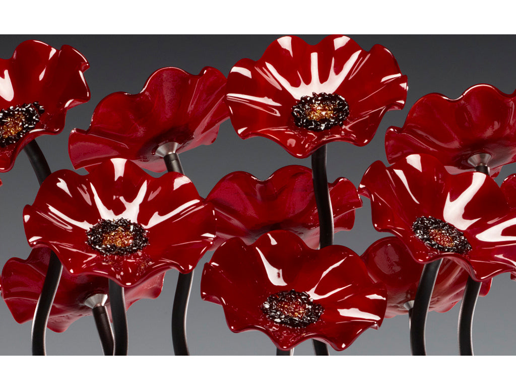 Floor Standing Cluster - Glass Flowers by Scott Johnson