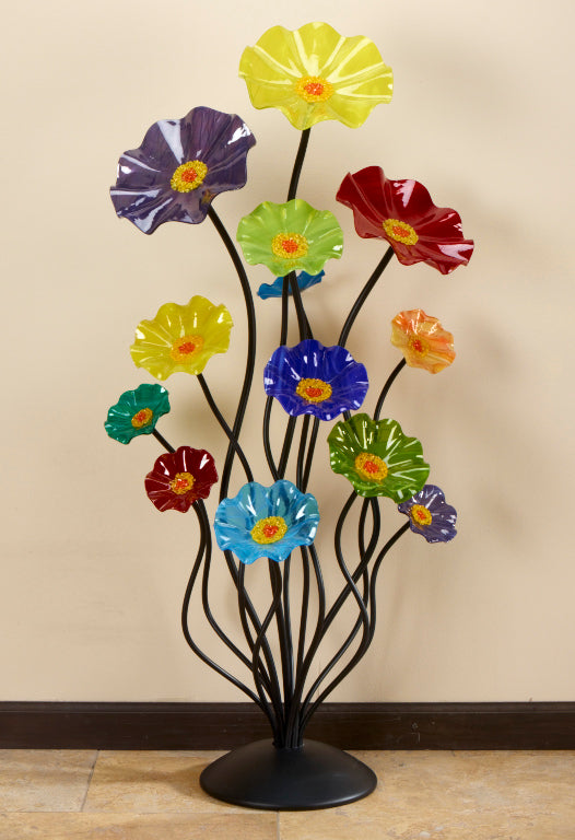 Floor Standing Cluster - Glass Flowers by Scott Johnson