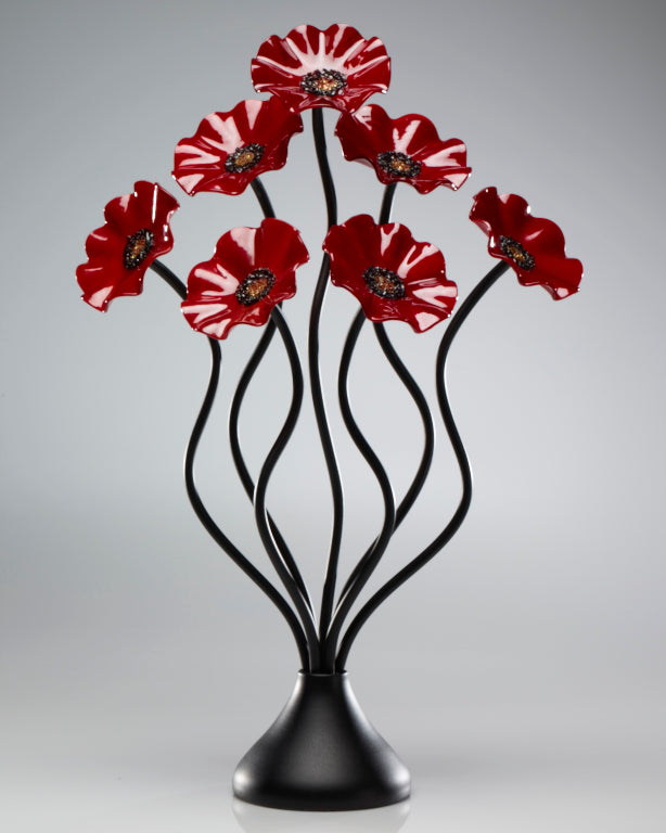 7 Flower All Red - Glass Flowers by Scott Johnson