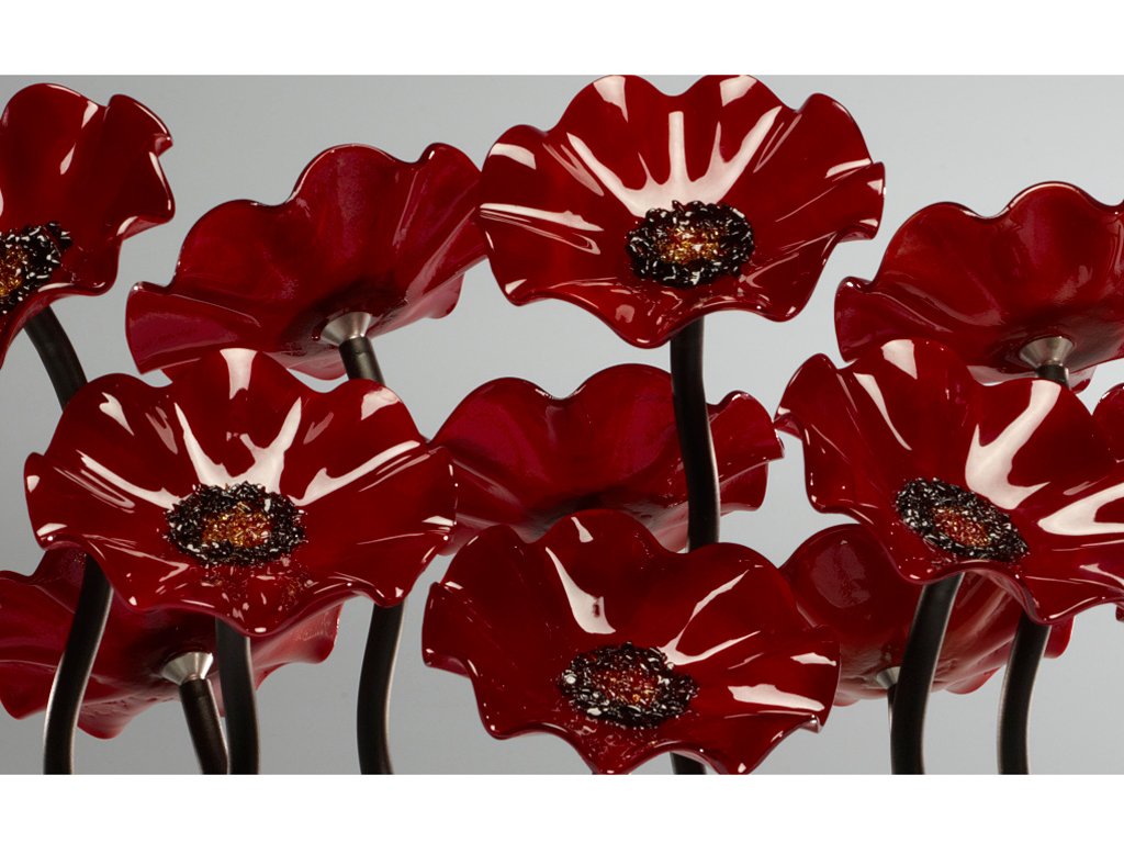 7 Flower All Red - Glass Flowers by Scott Johnson