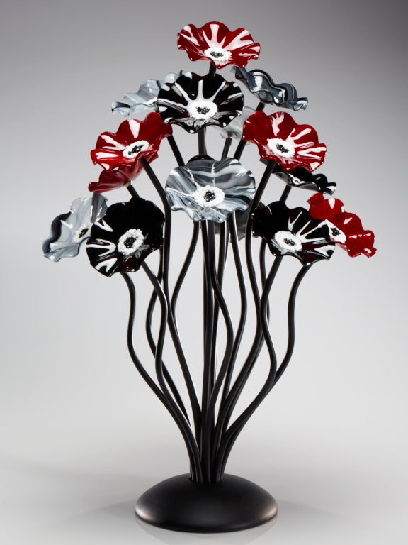 15 flower tree Black Cherry - Glass Flowers by Scott Johnson