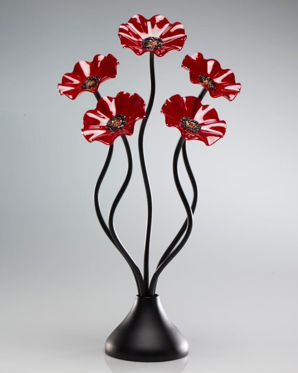 5 Flower All Red - Glass Flowers by Scott Johnson