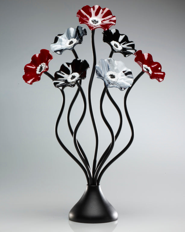 7 Flower Black Cherry - Glass Flowers by Scott Johnson