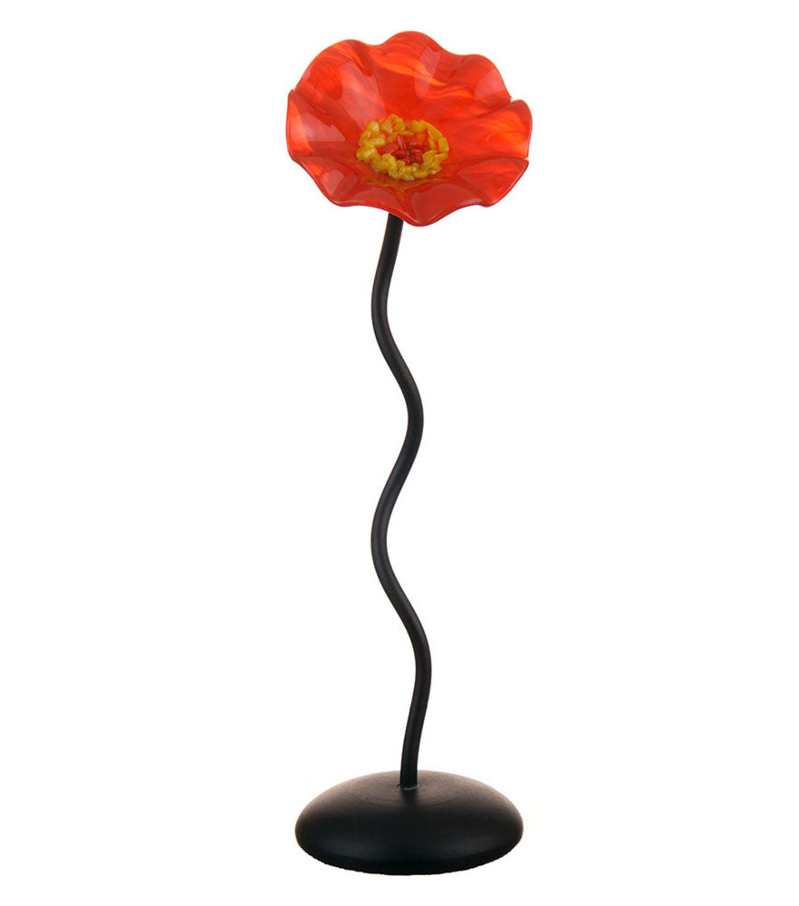 Single Stem - Trans Orange - Glass Flowers by Scott Johnson