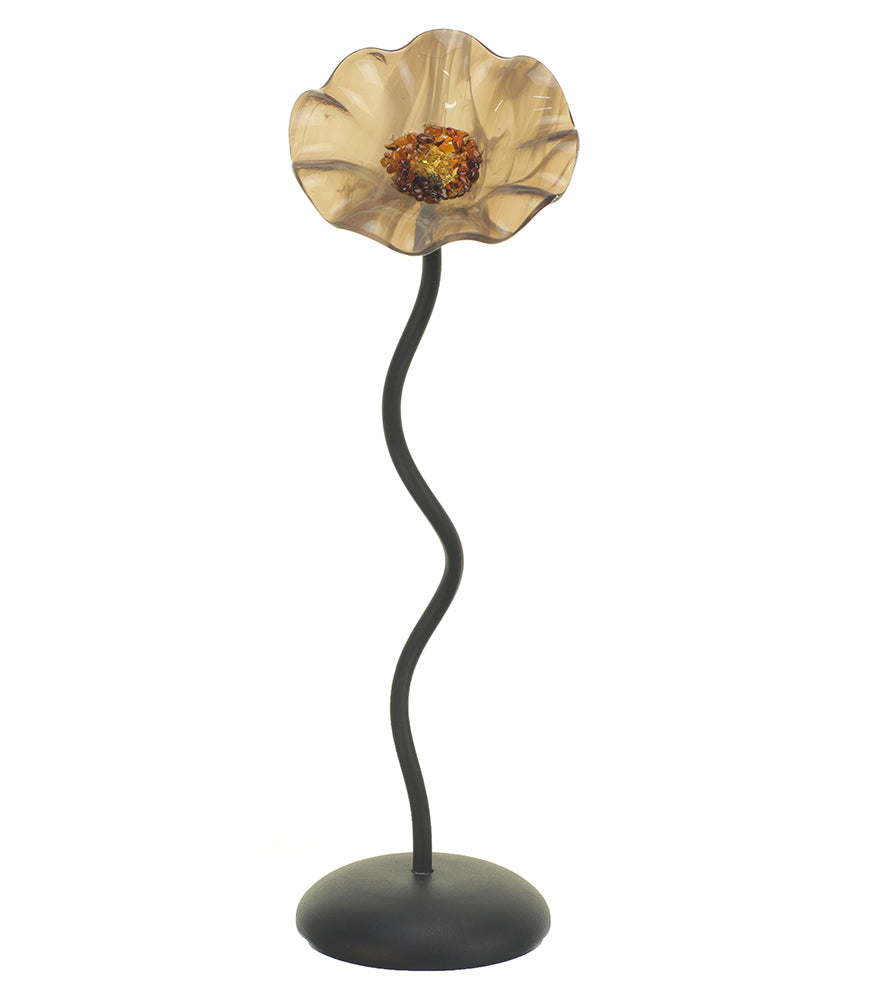 Single Stem - Smoke BC - Glass Flowers by Scott Johnson