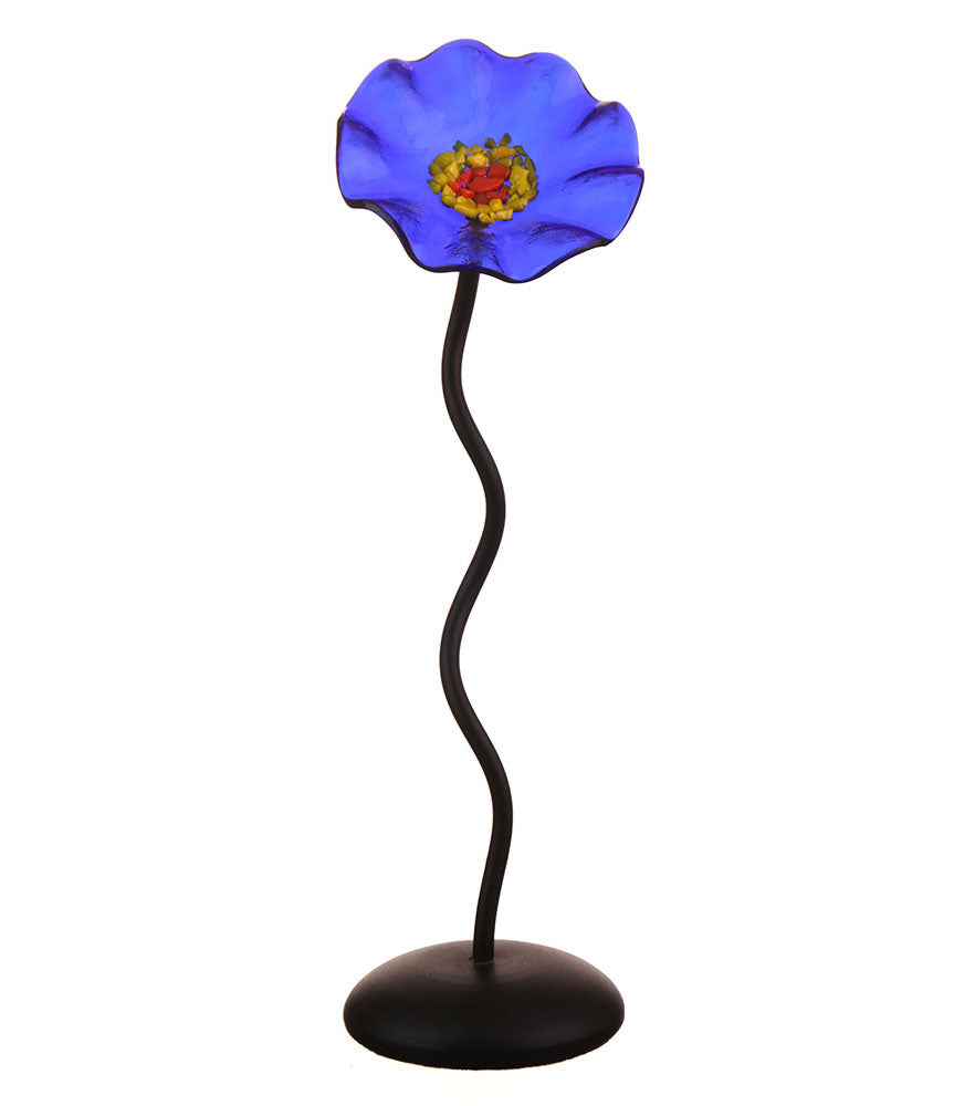 Single Stem - Trans Blue - Glass Flowers by Scott Johnson