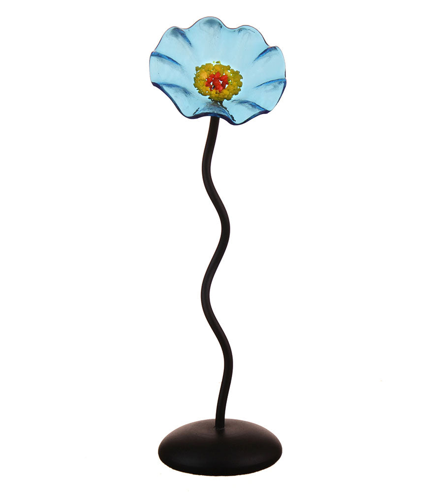 Single Stem - Trans Turquoise - Glass Flowers by Scott Johnson