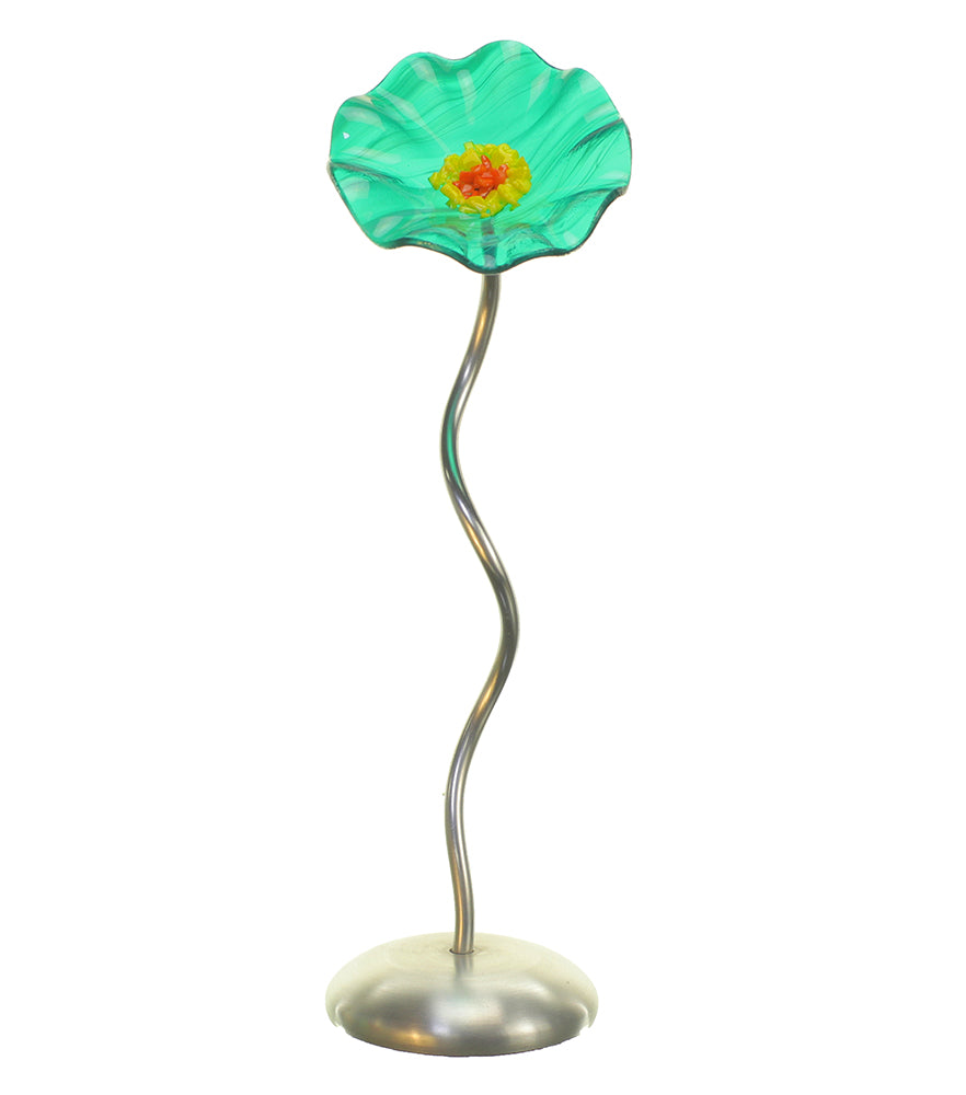 Single Stem - Teal - Glass Flowers by Scott Johnson