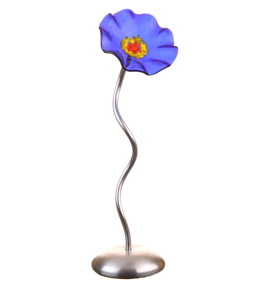 Single Stem - Trans Blue - Glass Flowers by Scott Johnson