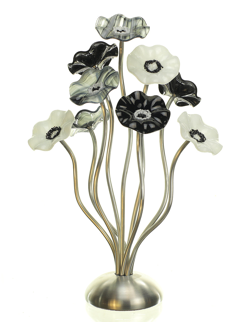 9 flower Black and White - Glass Flowers by Scott Johnson